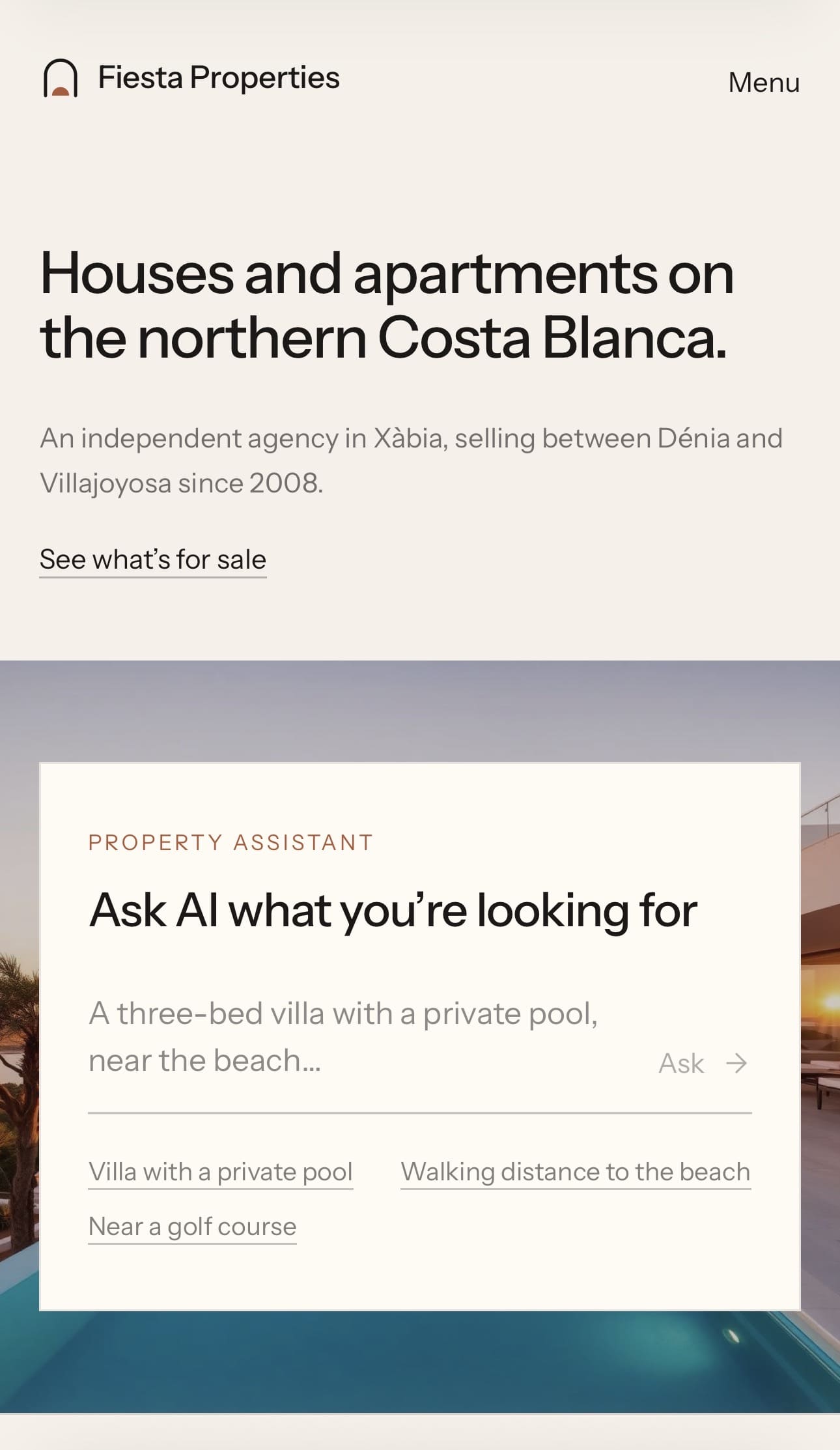 Fiesta Properties, estate agency website template by Estate Online